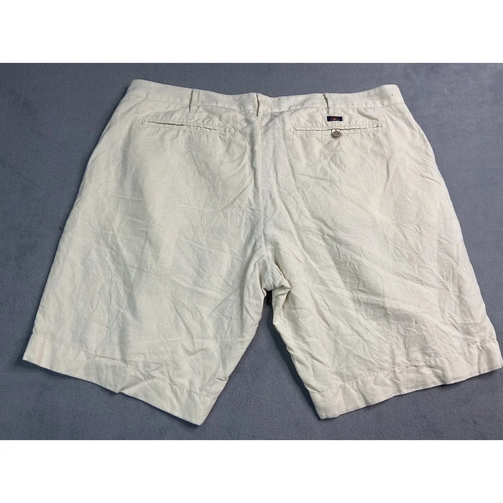 Faherty Shorts Mens 38 Beige‎ Malibu Chino Linen Cotton Casual 9.5
